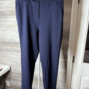 Tahari ASL Navy Tailored Straight-Leg Trousers 1072